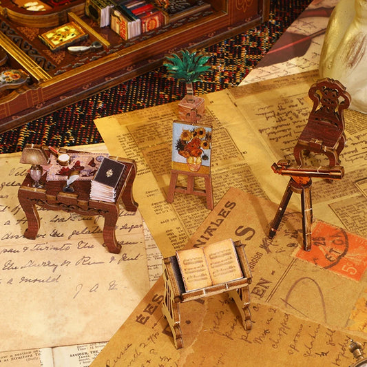 Le book nook "La bibliothèque de l'explorateur"