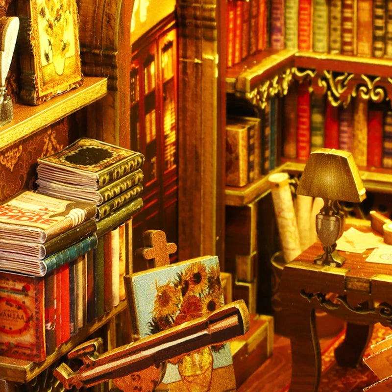 Le book nook "La bibliothèque de l'explorateur"